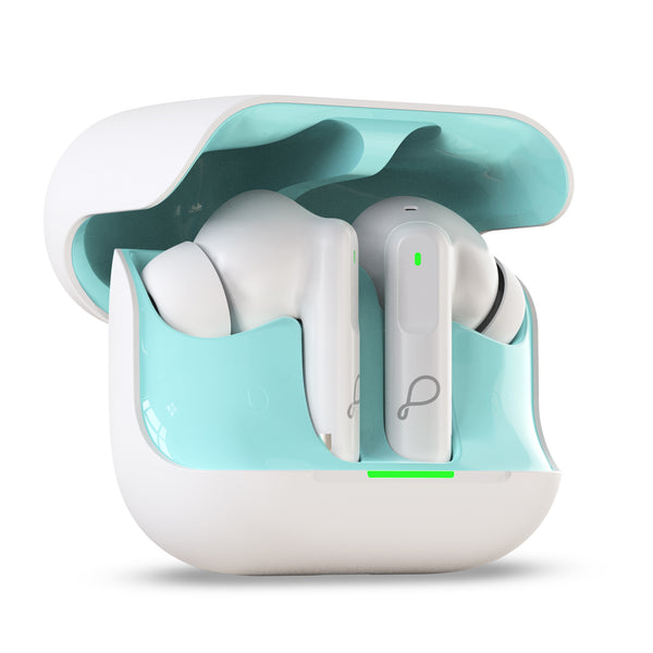 Pebble Luxe Buds Z1 hybrid ANC earbuds white color variant