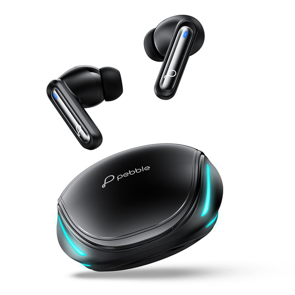Pebble Striker Buds Active Noise Cancelling Earbuds for clear voice calls