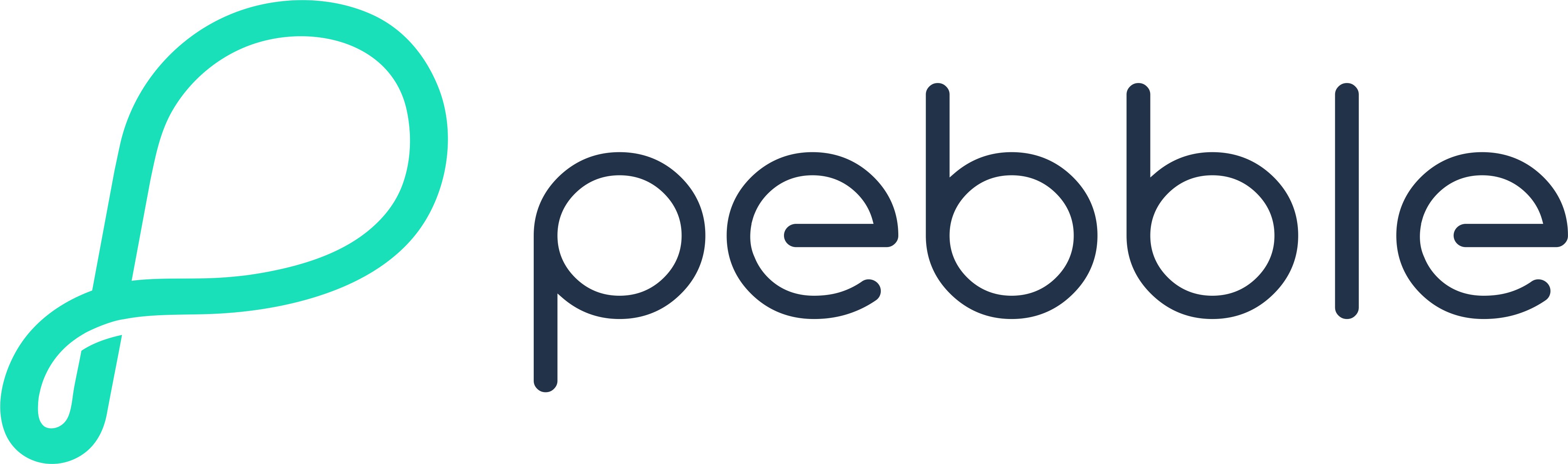 Pebble smart wearables and audio technology brand logo