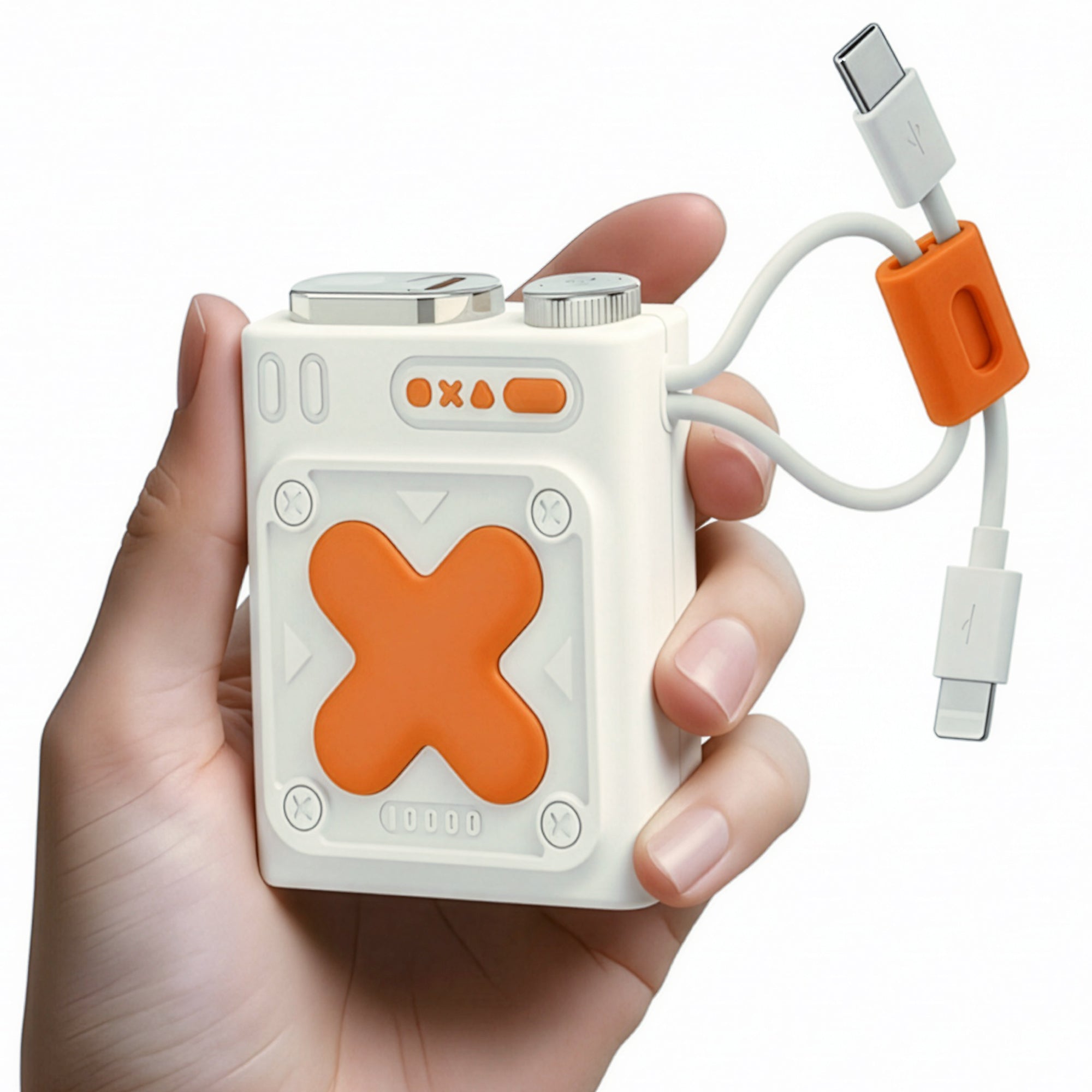 Pebble Rapid Fuel power bank with built-in Type-C and lightning cable