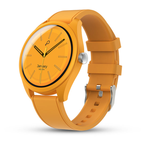 Pebble Pixie compact smartwatch in citrus spark colour