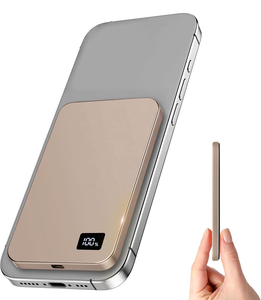 Ultra Thin Portable 15w 20W Wireless Magnetics Fast Slim Charging Powerbank 10000mah Power Bank Charger LED Logo 5000 MAH