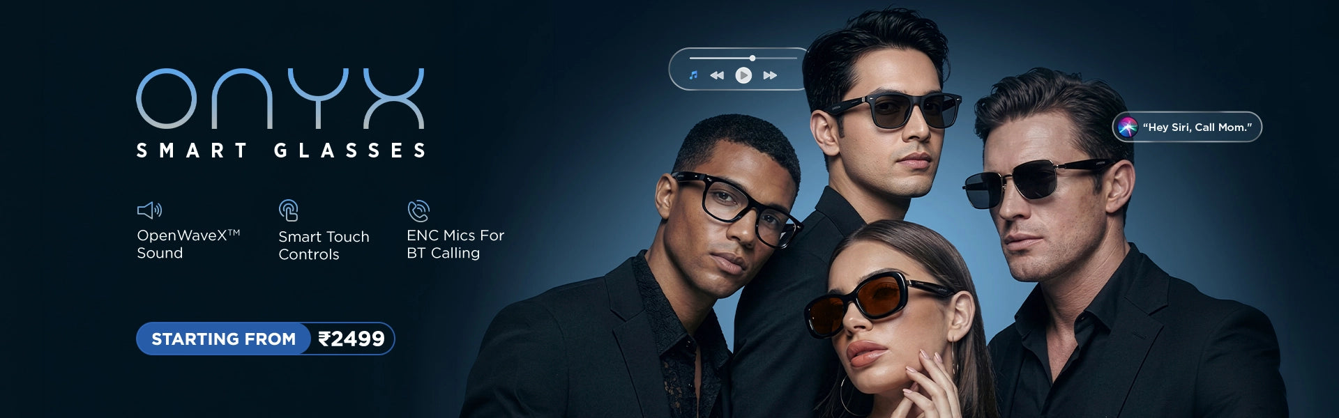 Pebble Onyx smart audio glasses with open-ear speakers