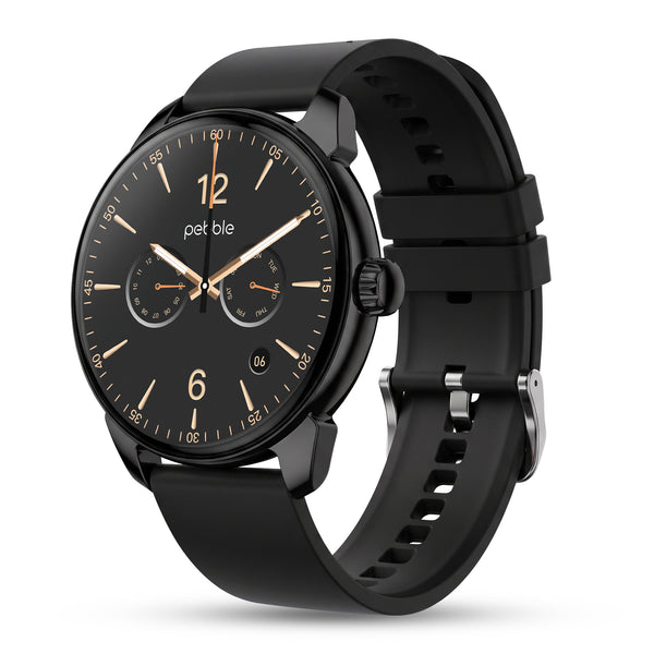 Pebble Spectra Go Bluetooth calling smartwatch in black